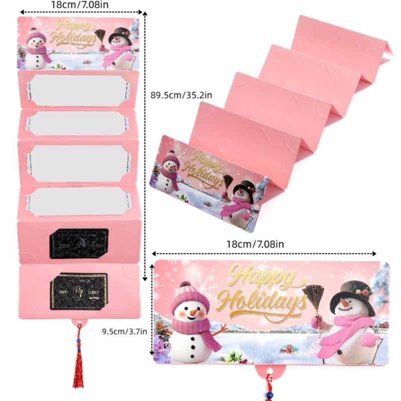 Festival Santa Design 10 Compartment Cash Envelopes Holiday Gift Box Durable Paper Christmas Party Essential