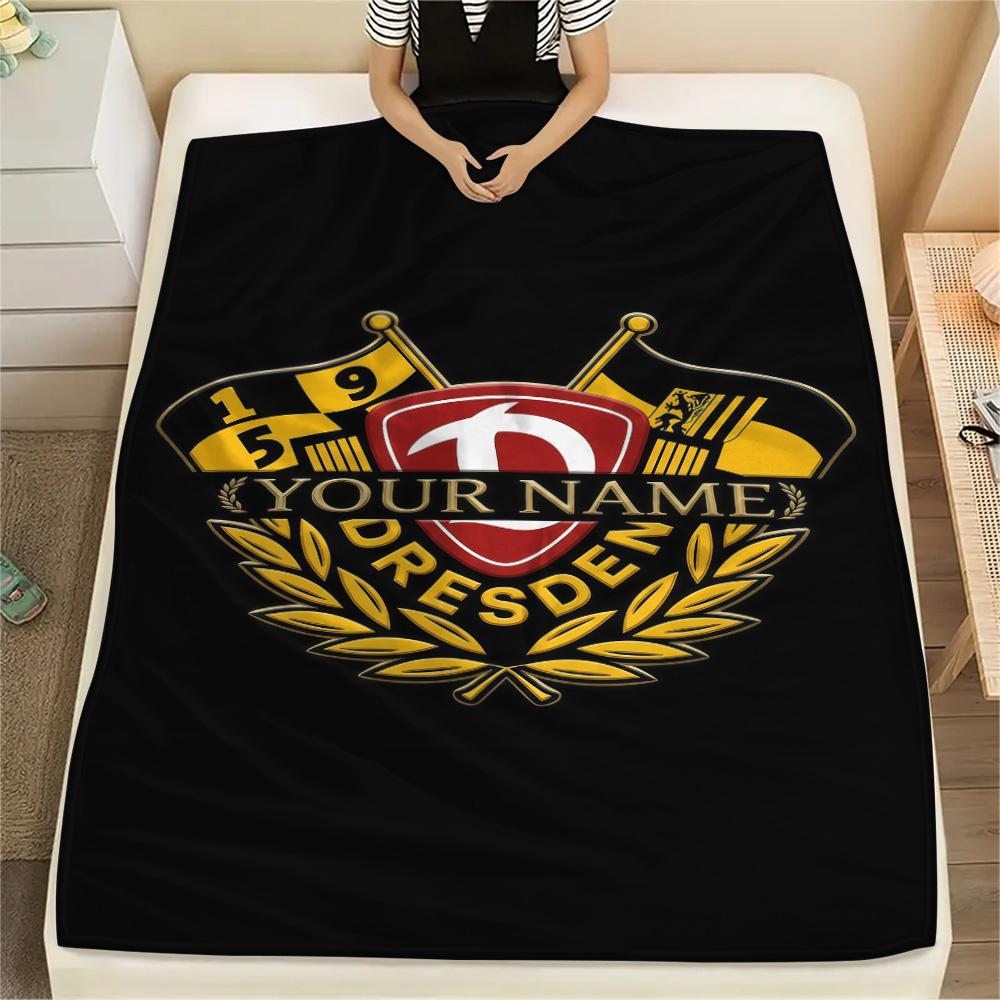 1 st Anpassat Namn SG Dynamo Dresden Mönstrad Flanellduk Lämplig för Alla Säsonger för Heminredning Värme och Komfort Gåvor Semesterpresent -HE199