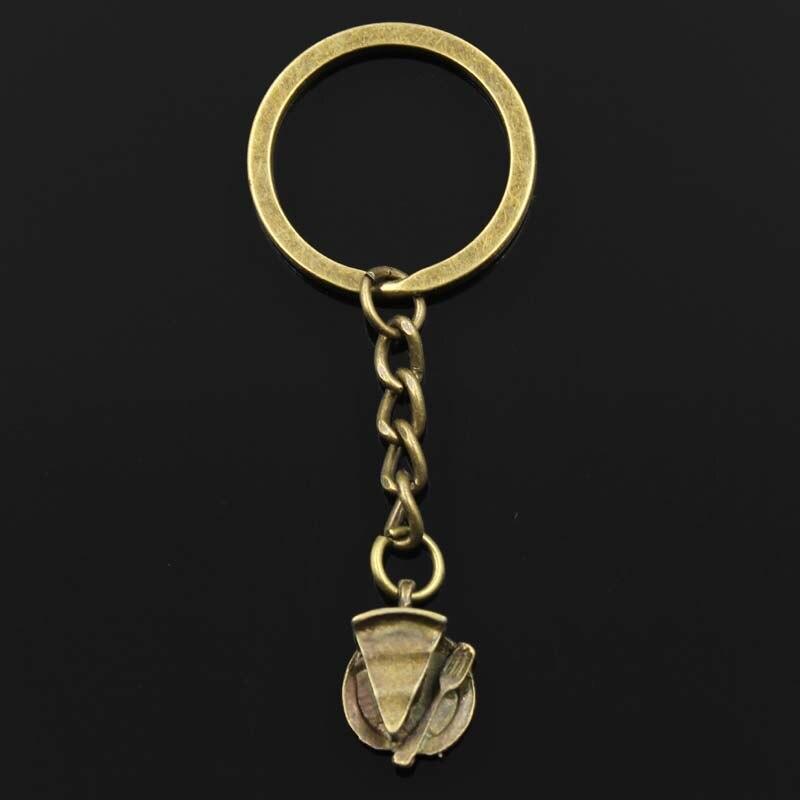 

Модный кусок пирога, тарелка, вилка, 19x13 мм, подвеска, 30 мм, брелок для ключей, серебряный цвет, мужской автомобильный подарок, сувенирный брелок дубильная кора