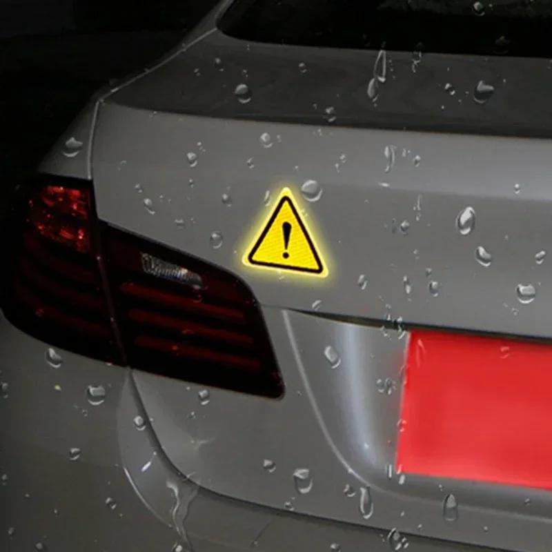 1PC Triangle Exclamation Mark Reflective Warning Sign Car Sticker Night Driving Safety Reflective Sticker for Car Anti-Collision