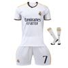 Real Madrid Ronaldo Dětský Fotbalový Dres Bílý Krátký Rukáv Mladistvý Tréninkový Zápasový Top Prodyšný Rychleschnoucí