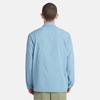 Timberland Solid Logo Half-Zip Long Sleeve Shirt Men Shirts Blue A68B1-DJ5