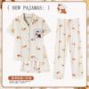 Soft Waxy Rabbit Pajamas Women's Japanese Milk Gentle and Cute Cartoon Girly Casual Short-sleeved Loungewear Three-piece Set