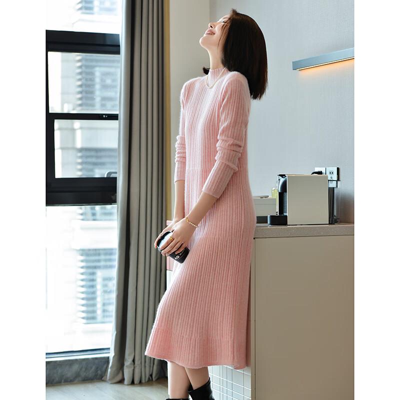 Fanzhen 100% Wool Slim-Fit Knitted Long Dress