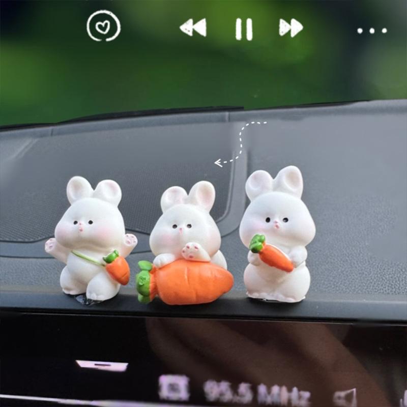 2/8pcs Cute Easter Rabbit Carrot Figurine Miniatures Kawaii Micro Home Desktop Fairy Garden Decoration DIY Ornaments Craft Gift