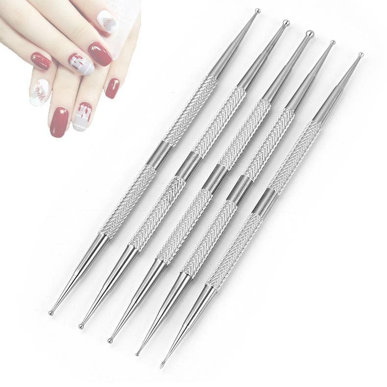 5-Piece Clay Art Embossing and Scoring Tool Set with Stainless Steel Round Heads for DIY Sculpture and Quilling