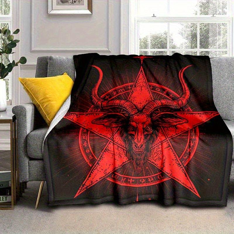 

Baphomet Flannel Blanket – Soft Contemporary Throw – All-Season Versatile for Office Travel – Digital Print Design 130x150cm51x59in
