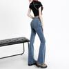 American Retro Niche Design High Waist Micro-flared Jeans High Waist Spring and Summer New High and Thin Trousers