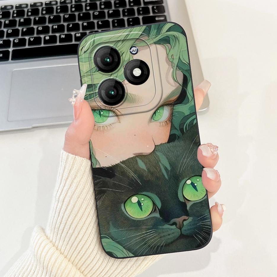 For Itel A70 Case A665L Cute Panda Cartoon Cover Soft Silicone Shockproof Phone Case Fopr Itel A70 A 70 ItelA70 Back Cover Shell