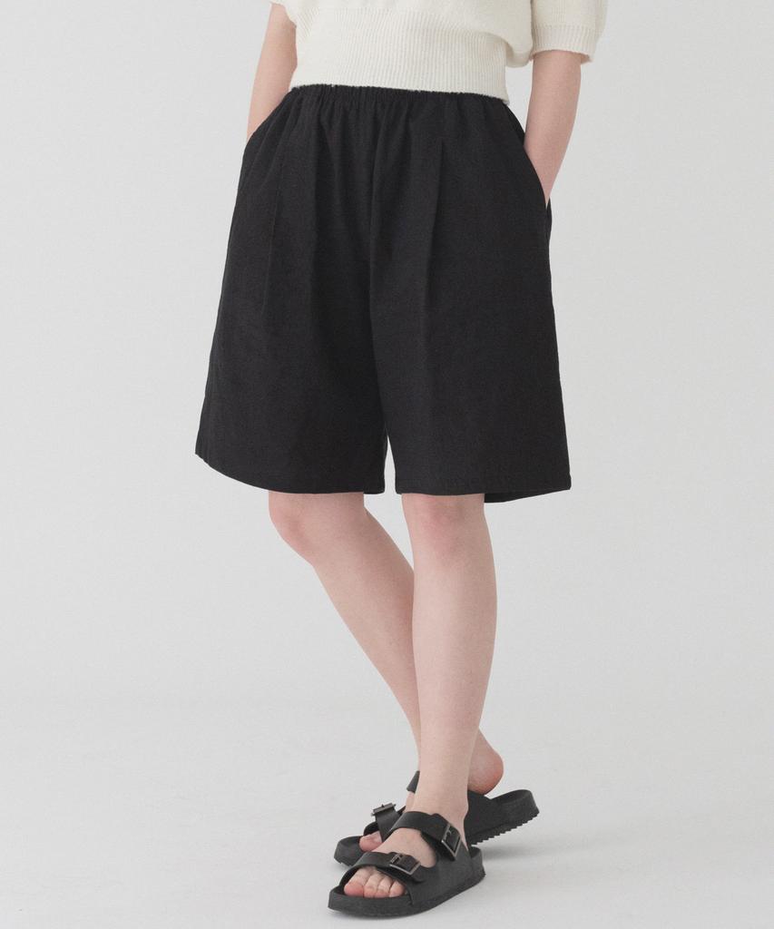 PIANER [2 Pack] Comfortable Linen One-Pleat Bermuda Shorts (3 Colors)