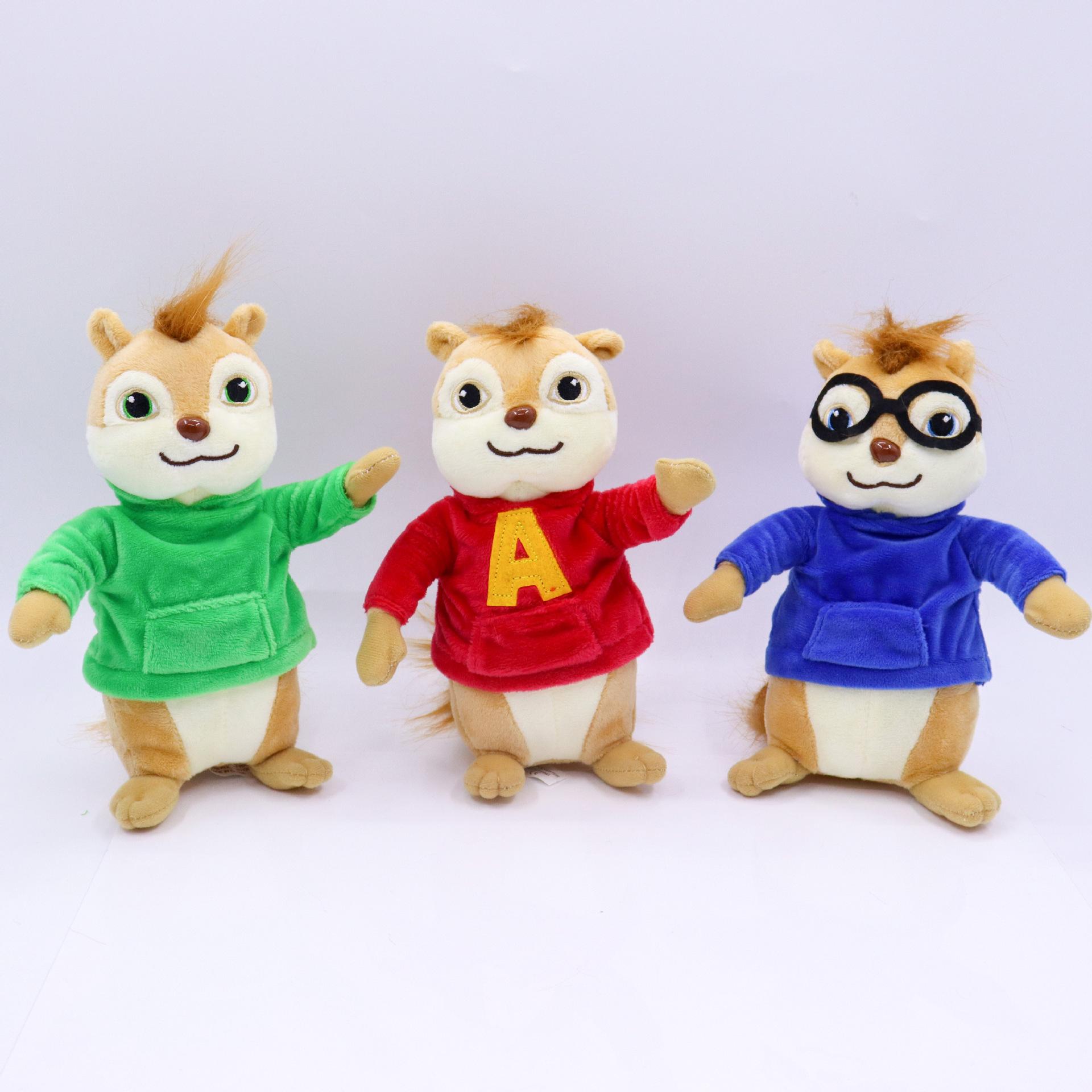 20cm Spiel Alvin und die Eichhörnchen Plüschtiere Kawaii Flauschige Eichhörnchen Stofftiere Kinder Weihnachtsgeschenk 20cm multi