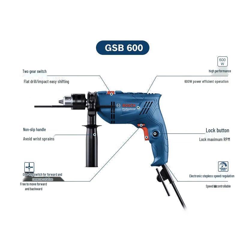 Bosch Corded Impact Drill & Screwdriver CN Plug (adapter Included)