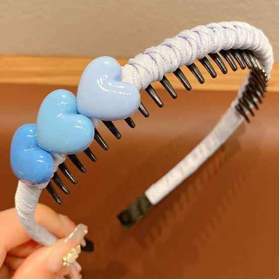 Baby Headband Anti-Slip Toothed Comb Soft 3D Heart Flower Decoration Hair