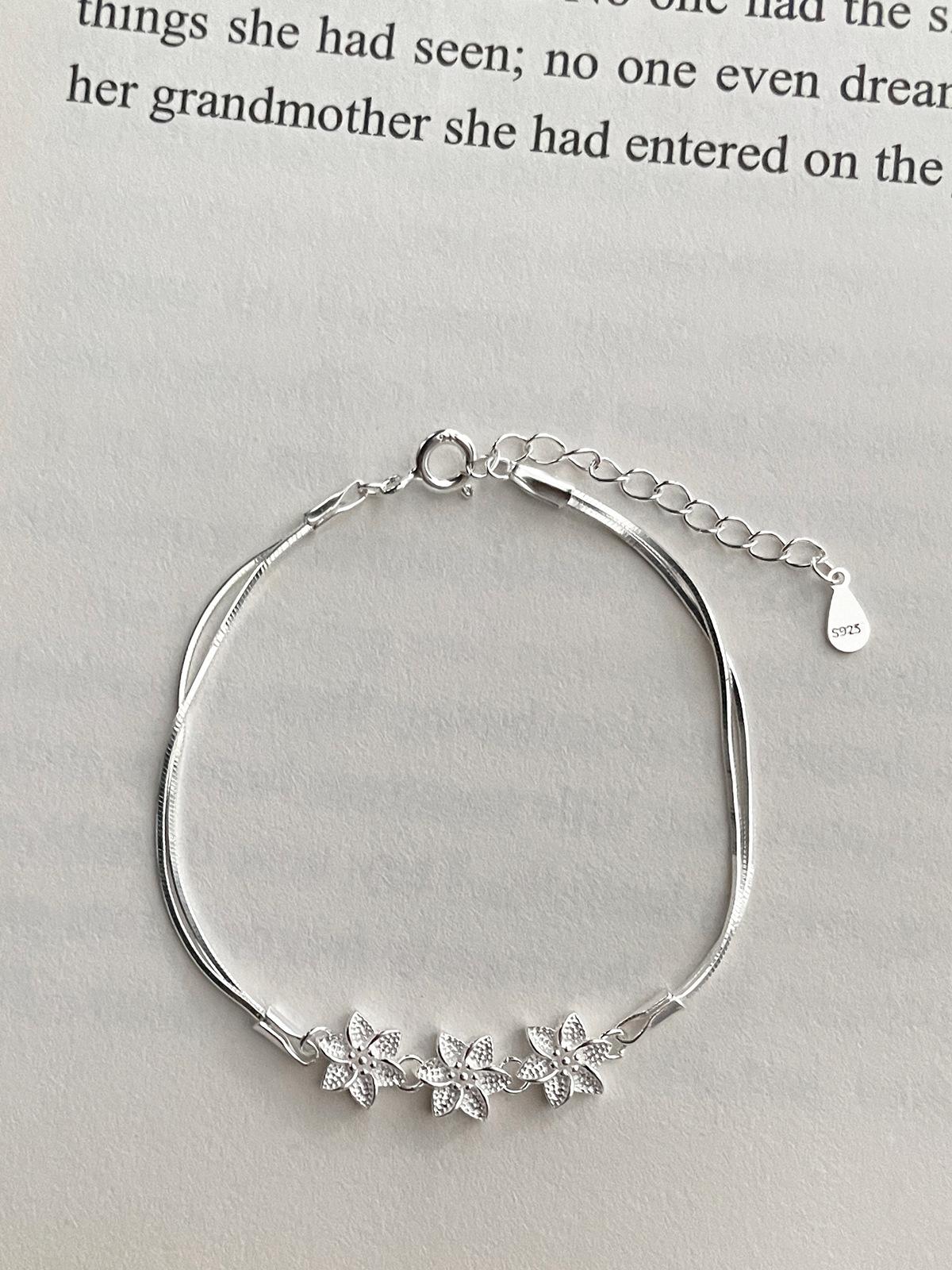 

Многослойный браслет Mori rose из стерлингового серебра 925 пробы с змеиной костью, женский, легкий, роскошный, изысканный и элегантный, осенние новые украшения 925 silver