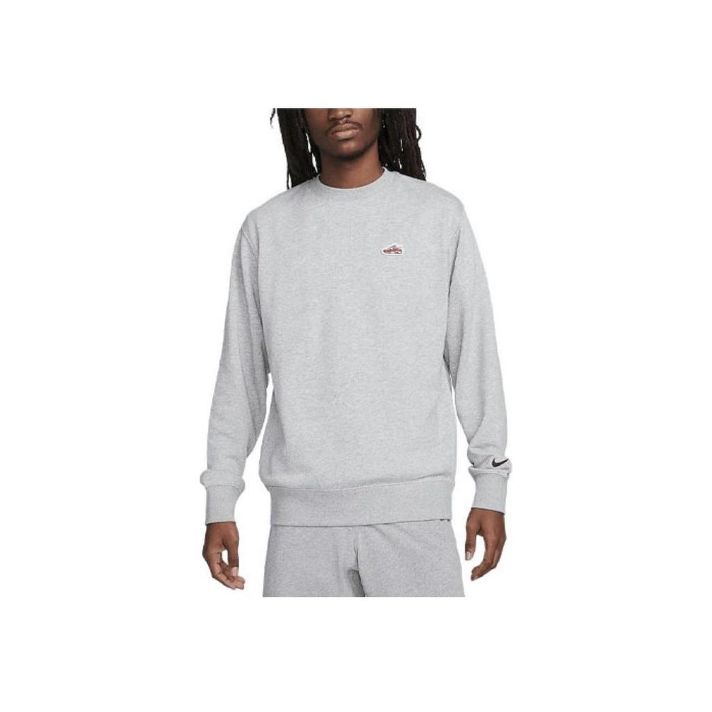 Nike Logo Embroidered Pattern Round Neck Knitted Sweatshirt Men Sweatshirt Dark-Gray FZ5203-063
