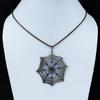 Spider Web Shaped Blue Topaz Gemstone Pure Copper Wire Wrapped Handmade Pendant Jewelry