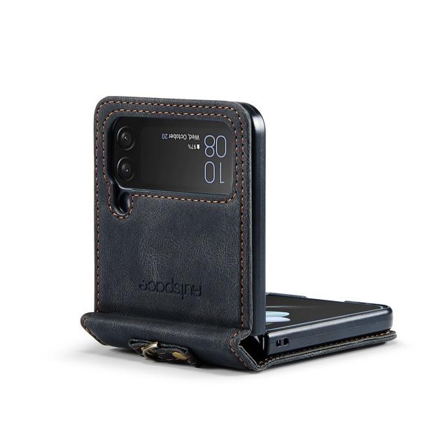 

Матовый кожаный ремешок с защитой от отпечатков пальцев для Samsung Galaxy Z Flip4 Flip 4 5g, противоскользящий чехол для аксессуаров для телефонов for Samsung Z Flip 4 чёрный