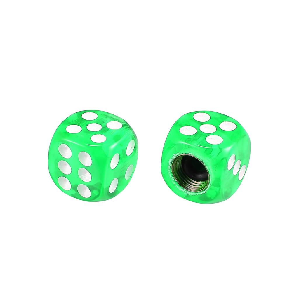 X AUTOHAUX Tire Valve Dice Wheel Air Stem Cap Cover Universal for Car Truck Motorcycle Motorcycle Motorcycle 4pcs Green
