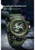 SANDA Men's Multi-function Dual Display Waterproof Sports Alarm Watch
