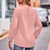 2023 Autumn  Fashion Solid Color Jacquard T-shirts Women Long Sleeve Tops Round Collar Tees Casual Loose Clothes Tshirt 28286