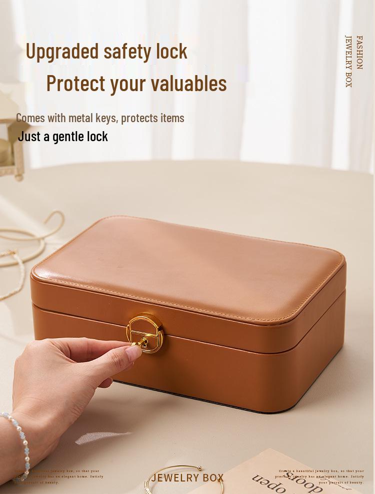 Elegant Multi-layer Lockable Jewelry Storage Box with Anti-oxidation Feature