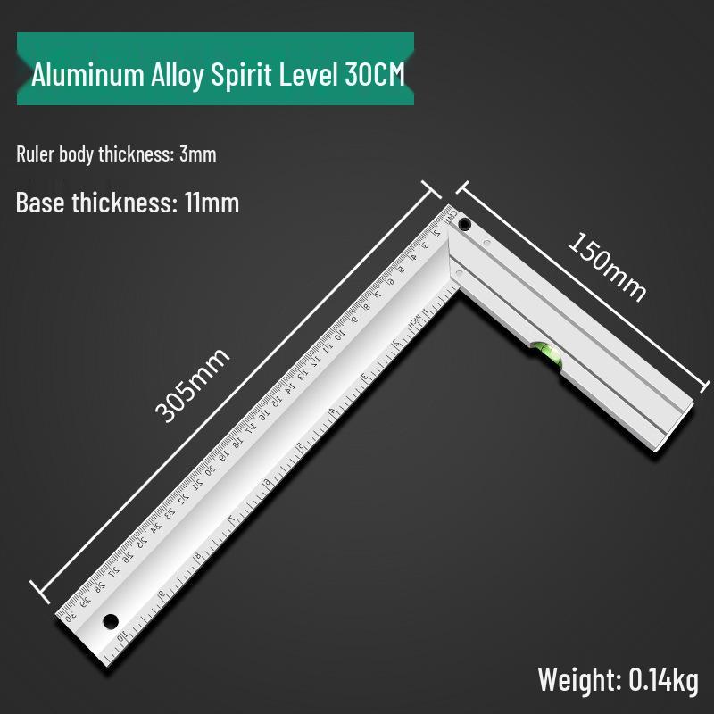 High-Quality Stainless Steel Multi-Functional L-Square Ruler, 300mm & 500mm, for Woodworking and Angled Measurements.