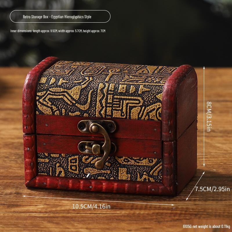 Antique Wooden Jewelry Storage Box - Retro-Style Wedding or Gift Box