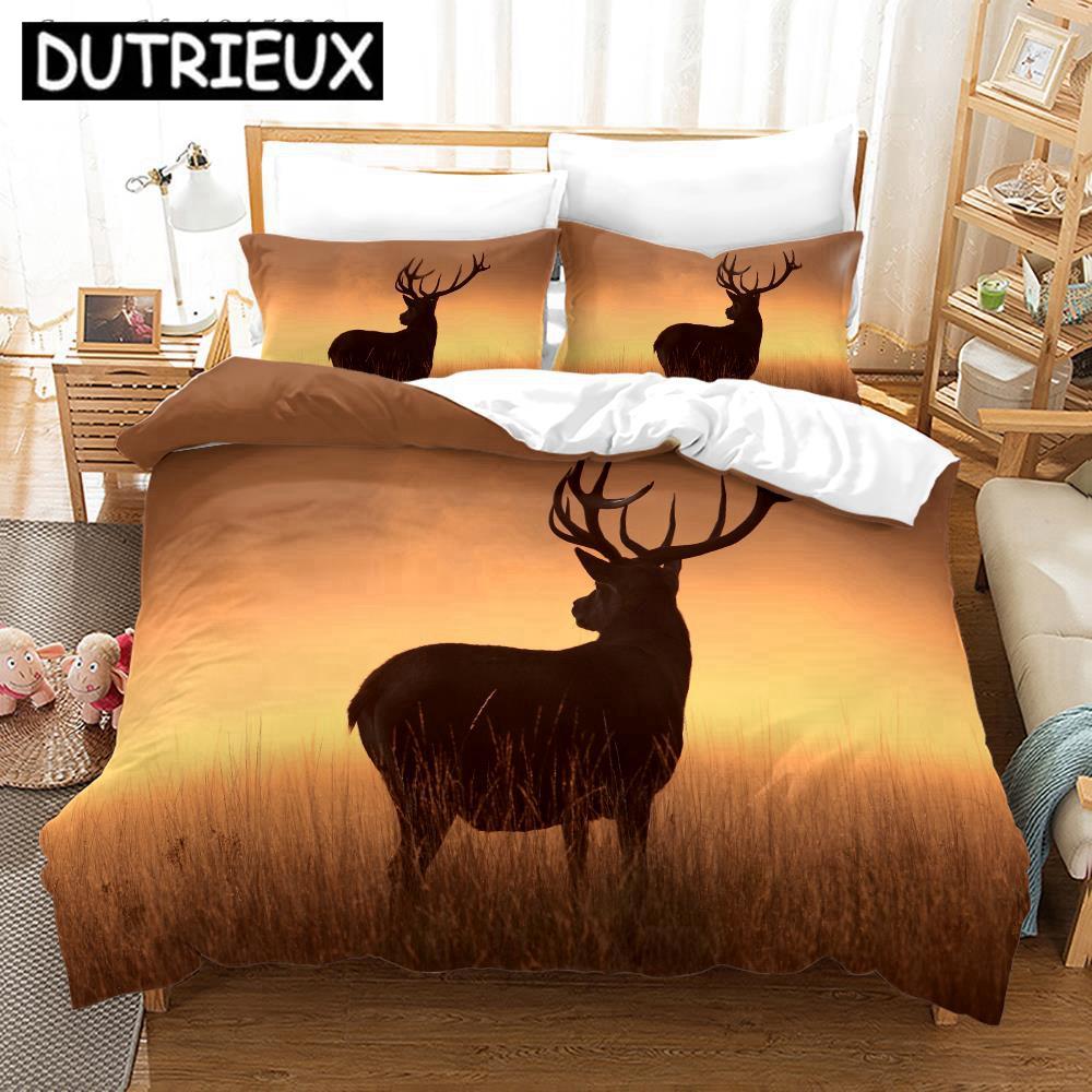 David'S Zestaw pościeli z nadrukiem 3D Jeleń Żyrafa Poszewki na kołdrę Poszewki na poduszki Kołdra Zestaw pościeli Pościel Pościel 02