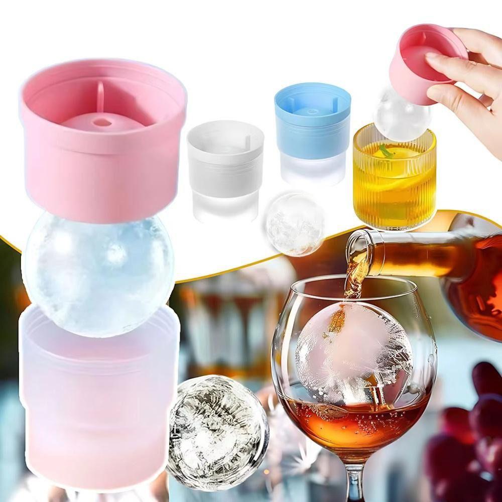 5PCS Large Silicone Ice Ball Mold Round Ice Ball Soft Ice Maker Easy Demoulding Reusable Ice Cube Machine For Whiskey