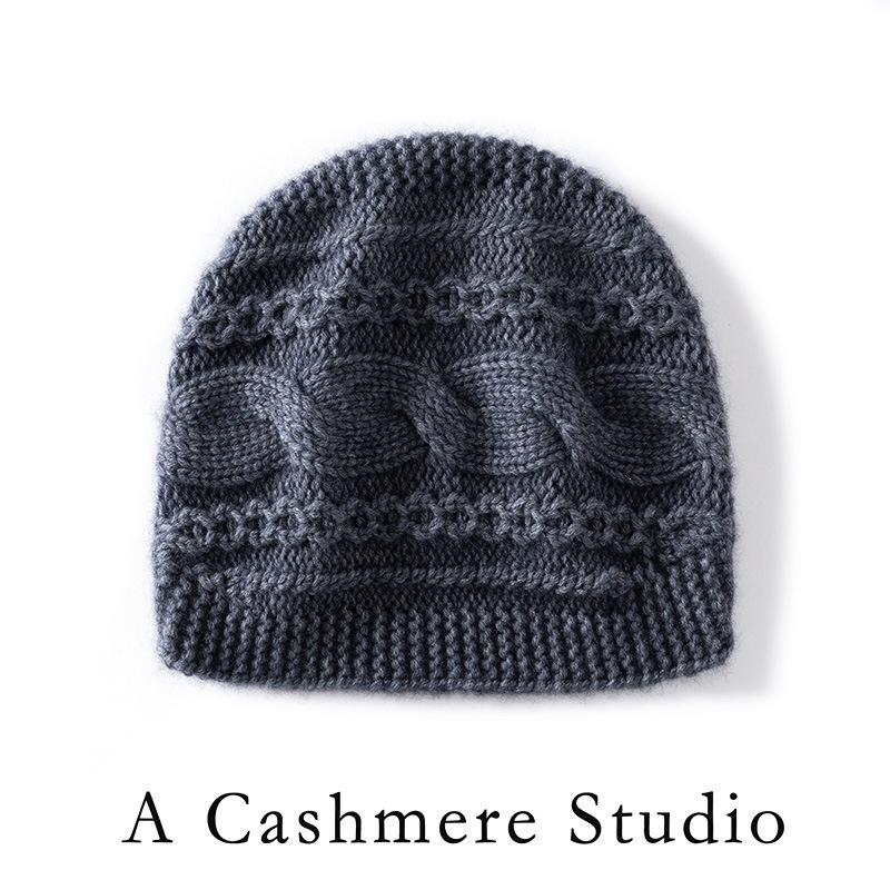 Autumn and Winter New Cashmere Hat Soft, Comfortable and Warm Knitted Wool Hat, Ear Protector, Headgear, Twisted and Thickened