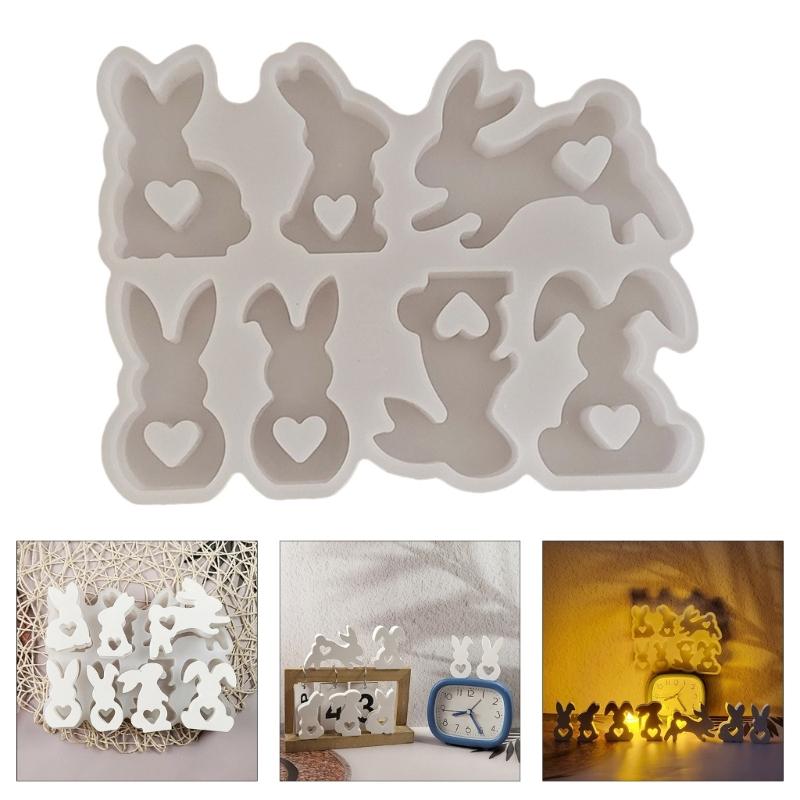 Food Grade Silicone Mold Easter Rabbit Shape Crafting Moulds Soft Flexible Moulds Silicone Texture for Hand-Making