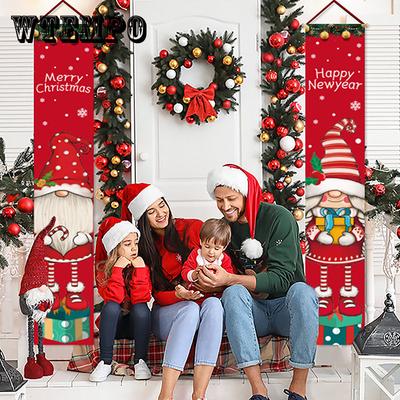 Christmas Door Decoration Merry Christmas Banner Decor for Home Hanging Xmas Ornament Navidad Happy New Year Gift
