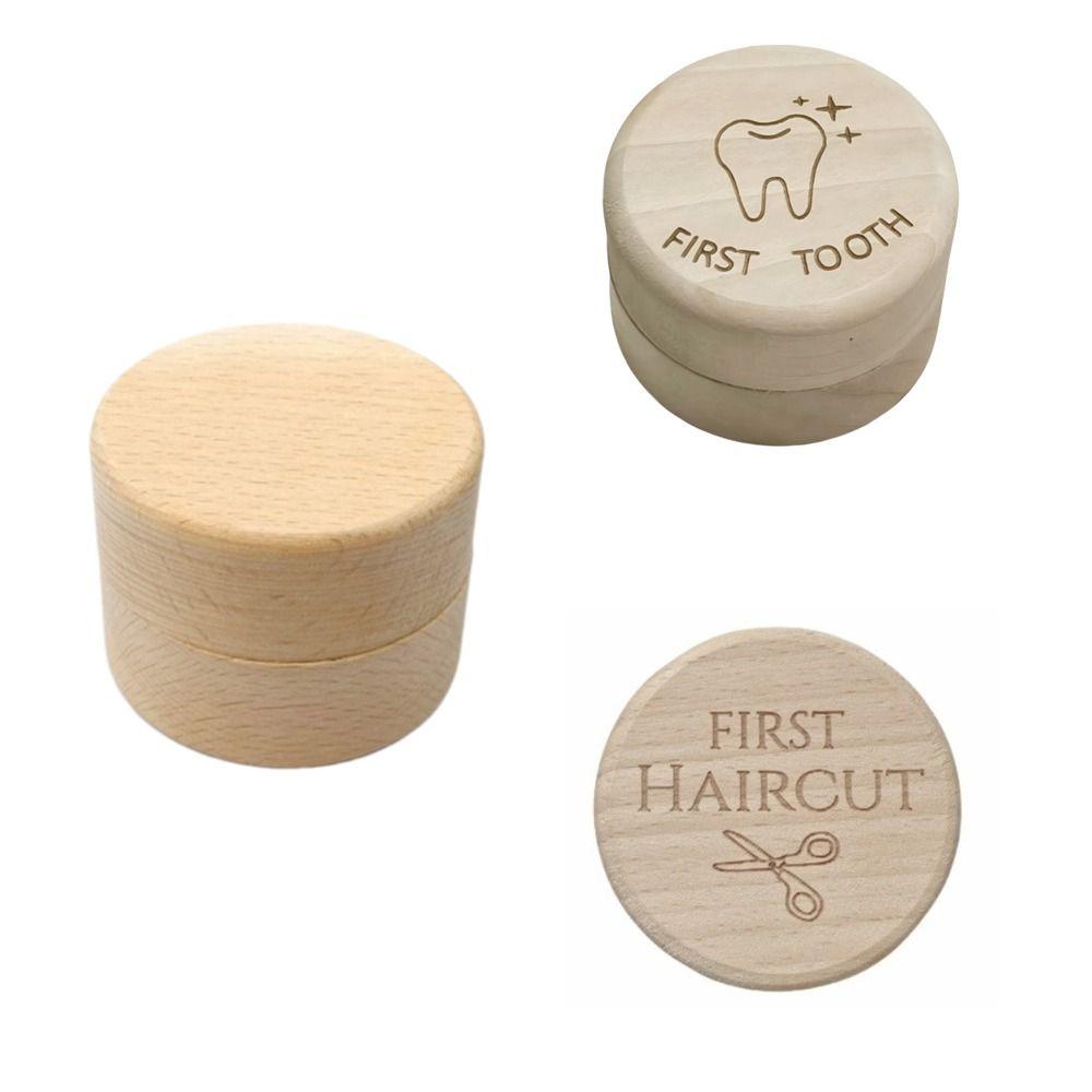 5cm Round Jewelry Box Necklace Organize Primary Teeth Storage Durable Wood Storage Box  Gift Box