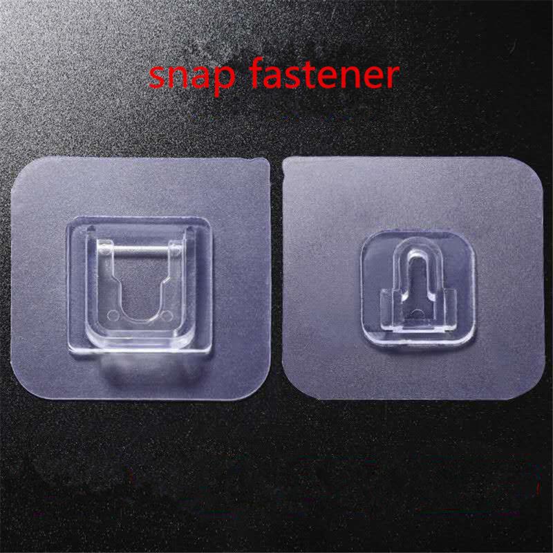 Двусторонние клейкие настенные крючки, вешалка, прочные прозрачные крючки с присоской, настенное хранение Snap button