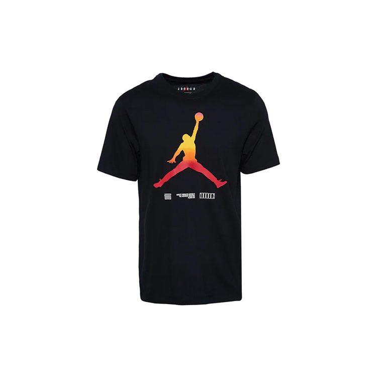 Jordan T Shirts Men's Black Crew Neck Moderate Straight Fit CW0852-010