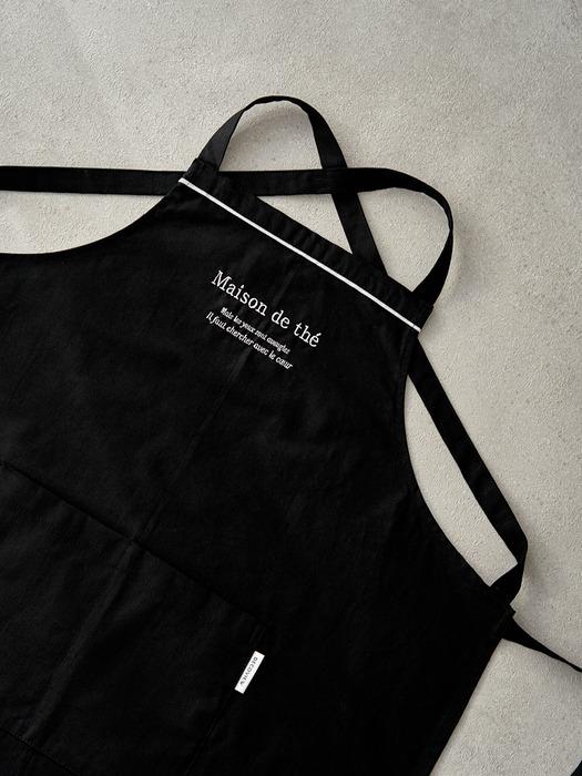 DECOVIEW Hotel Mood Lettering Embroidered Apron white