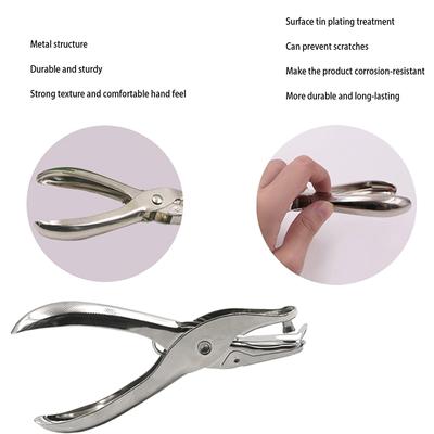 3/6Mm Hole Puncher Portable Single Hole Punch Paper Material Scrapbooking Handheld Metal Craft Office Binding Supplies