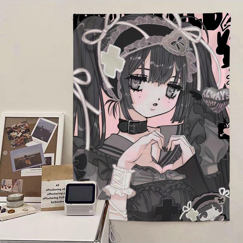 

Cute Japanese Anime Tapestry Wall Hanging for Girls Bedroom Dormitory Photo Background Headboard Design 74x94cm(29x37in)