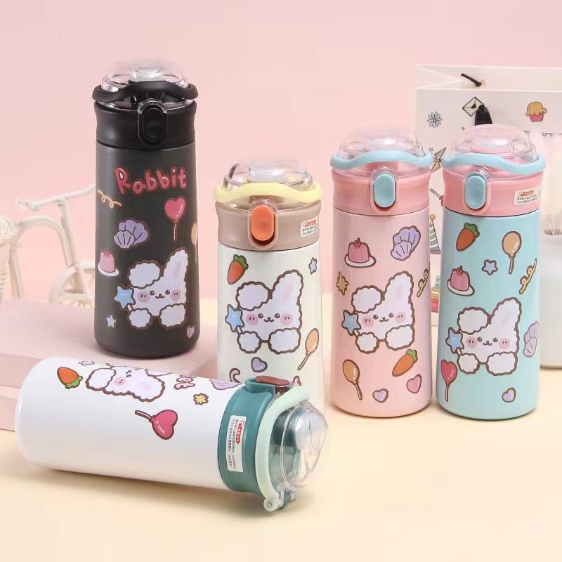 Insulated Cup With Cute Cartoon Design 304 Stainless Steel, Portable And Easy To Carry