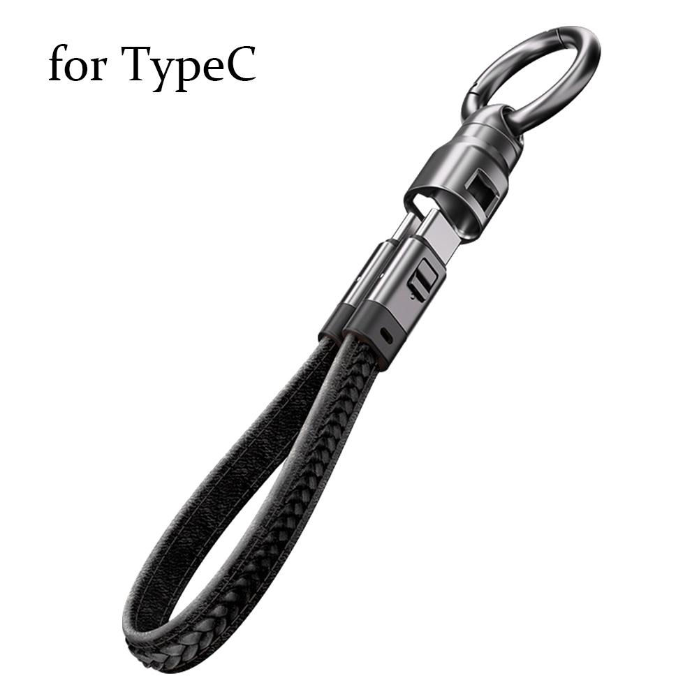 New PD240W Fast Charging Leather Lanyard Keychain Data Cable Charging Suitable Android Phone Ca N0W9