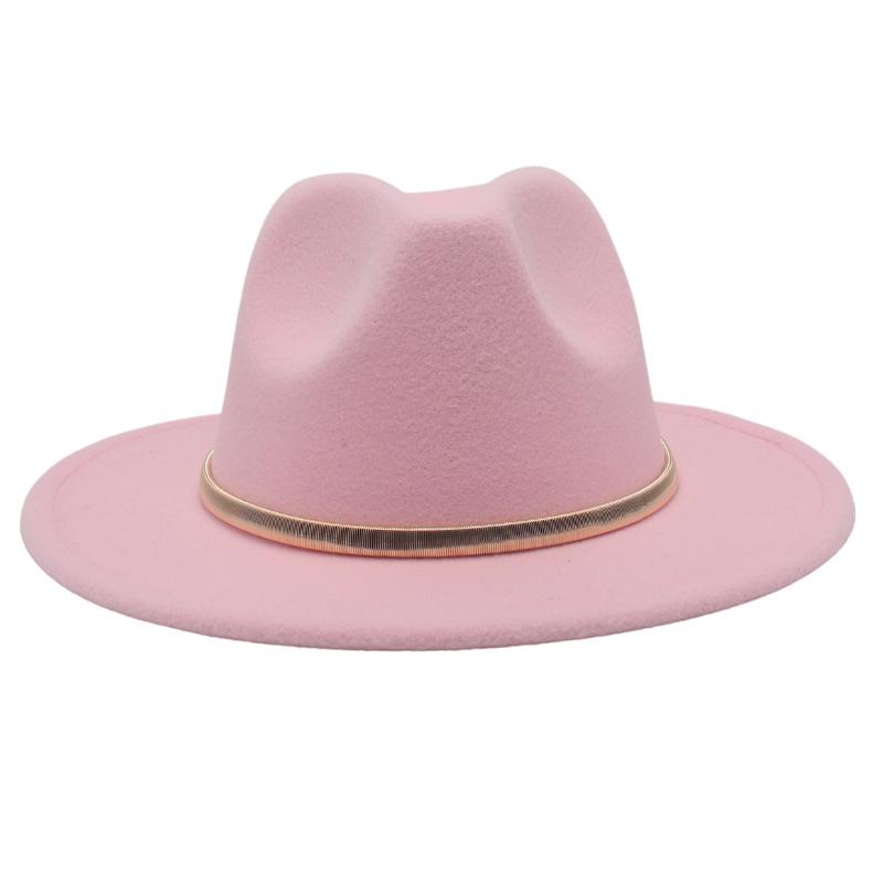 European And American Cashmere Top Hat Gold Ring Accessories Fashion Jazz Hat Four Seasons Popular Felt Hat Gentleman Lady Big Edge Hat (