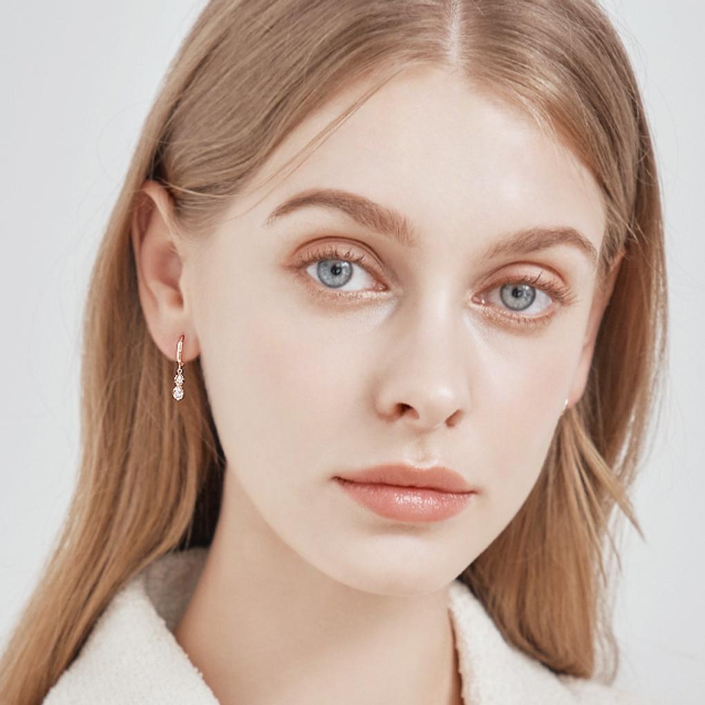 14K Double Q One-Touch Earrings GI14EE421