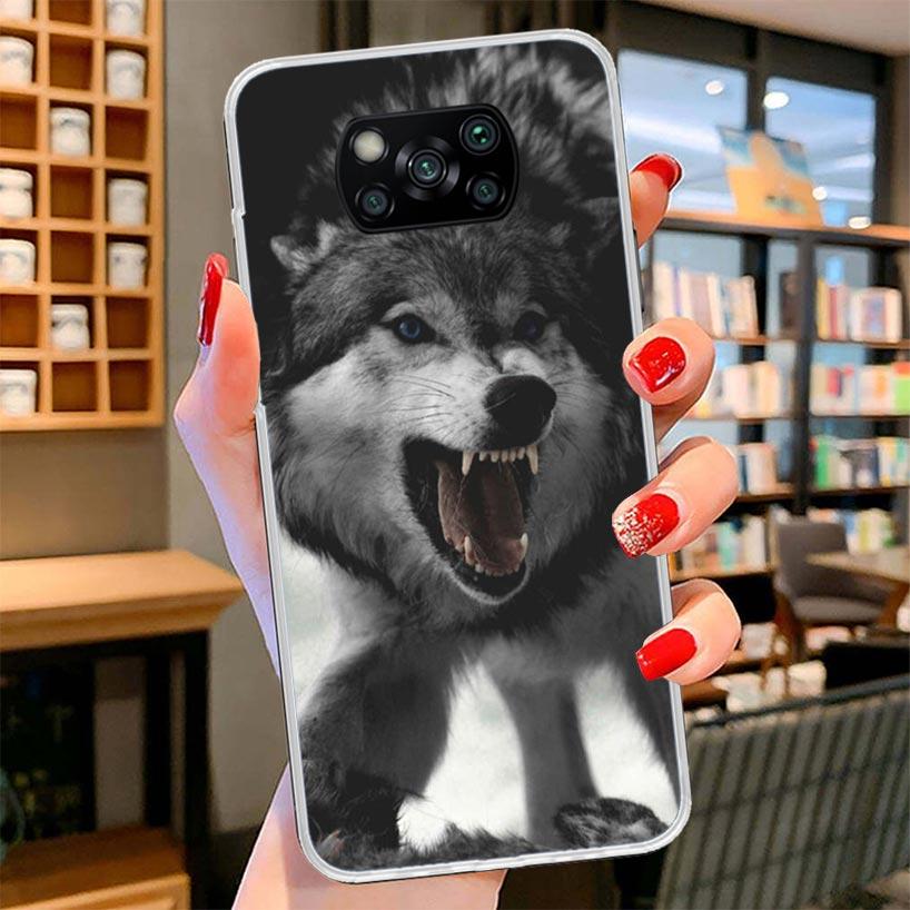 Angry Animal Wolf Fierce Cover Phone Case For Xiaomi Poco F7 Ultra X7 X6 X5 Pro M7 Redmi 15C 15 13C 13 12C 12 10C 10 9A 9C 9T 9