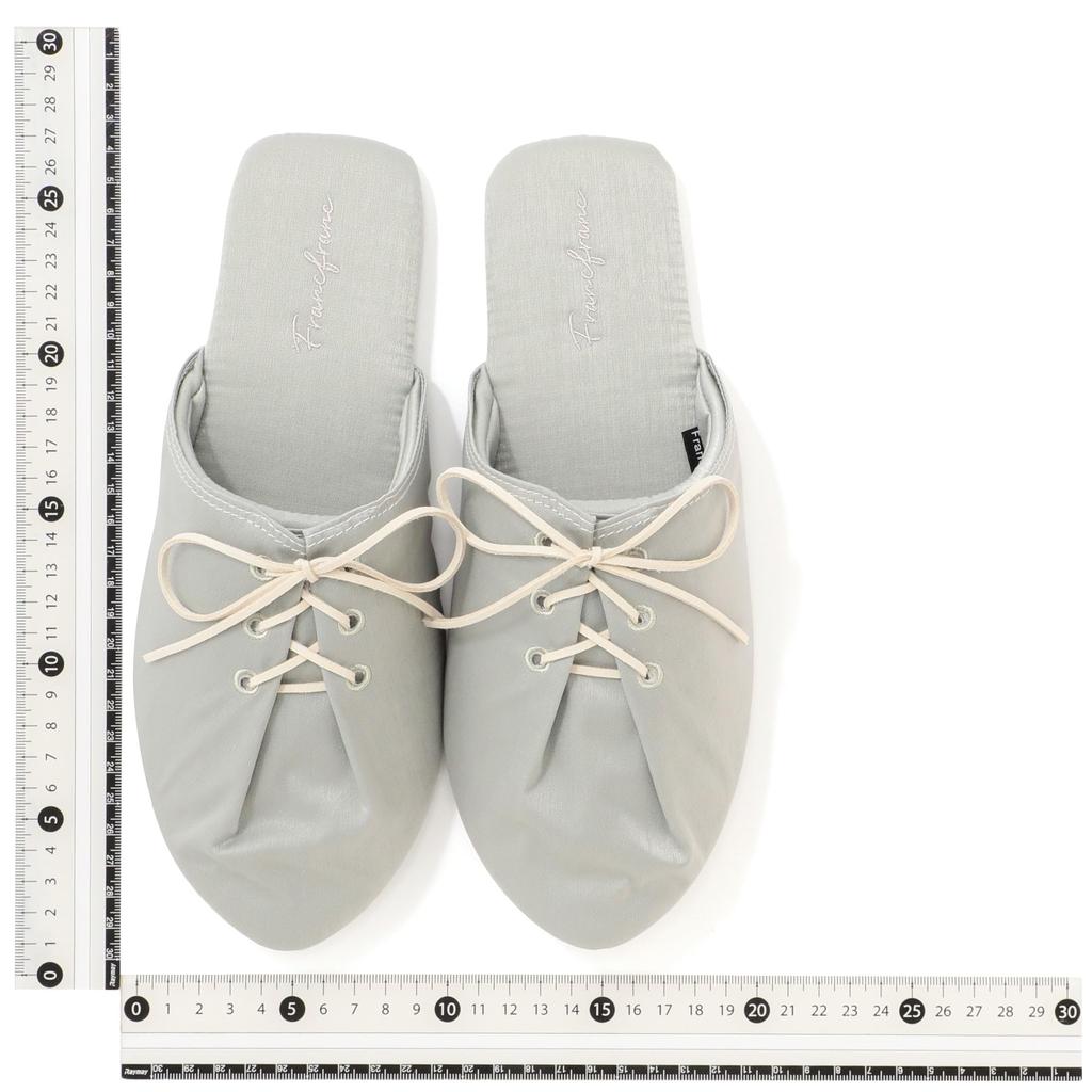 Francfranc Satin Room Antibacterial and Indoor Slippers Lace-Up Shoes, Mint, Deodorizing,