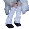 Leg Warmers for Women Girls Harajuku Lolitas Leg Warmer Leather Buckle Knitted Long Socks Gothic Harajuku Leg Covers