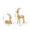 Reindeer Figurine Resin Ornaments Animal Statue Elk Deer Statue Elk Sculpture for Bookshelf Cabinet Living Room Desktop Office
