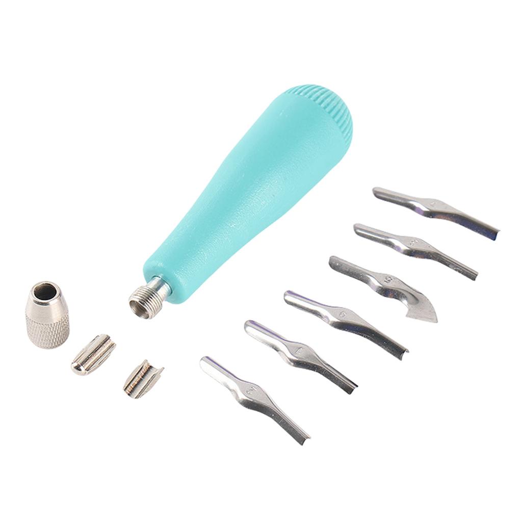 Craft Linoleum Cutter with 6 Size Cutting Head Assorted Lino Cutter Carving Tool For Block Printing And Craft Project