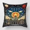 Modern Simple Pillow Case Short Plush Living Room Cafe Sofa Multi-Scene Suitable Landscape Illustration Cushion Cover