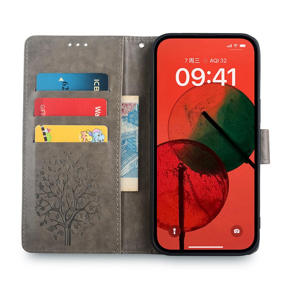 For Samsung Galaxy A15 4G/A15 5G Magnetic Case Imprinted Deer Tree Pattern Cover with Hand Strap