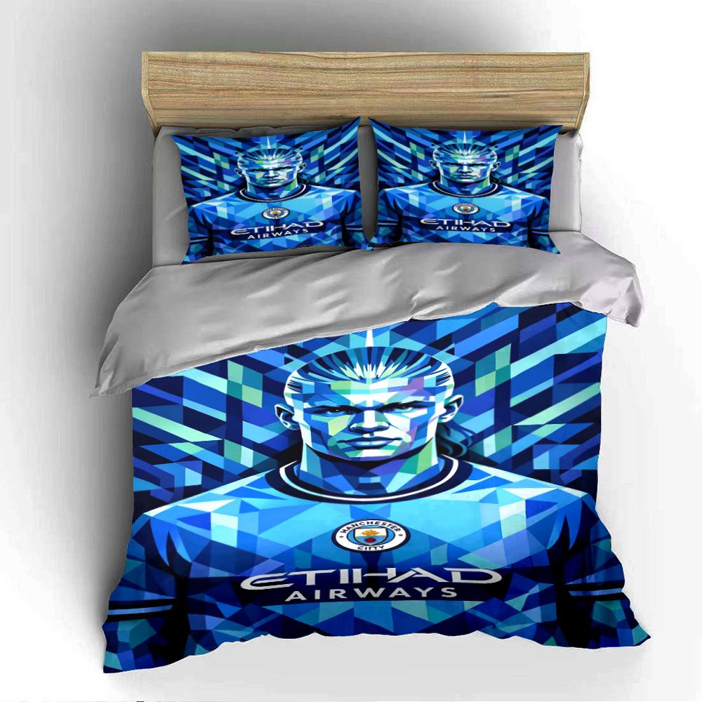 Manchester City Bedding Set Bedding Set (1 Duvet Cover, 2 Pillowcases, Duvet Not Included)